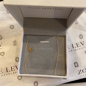 NWT: M initial Zoe Lev Gold Necklace